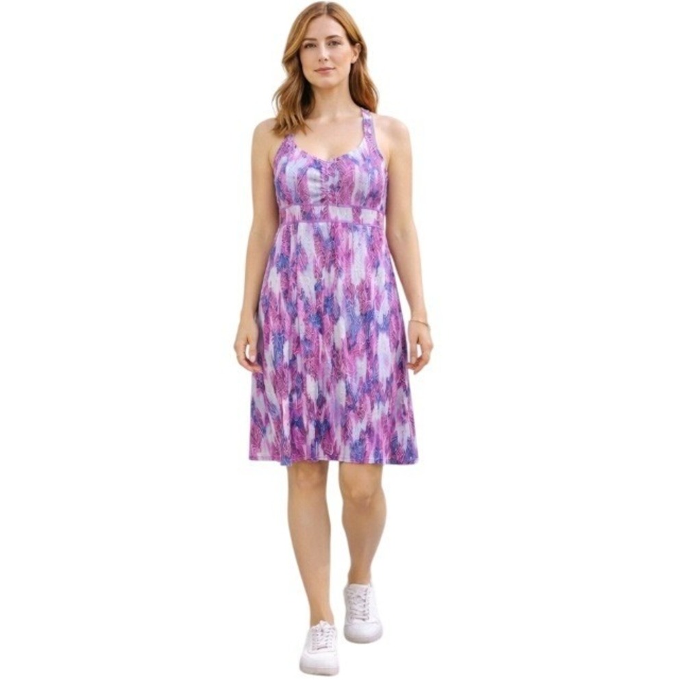 Marmot Sleeveless Geometric Print Dress Empire Waist A-Line Mini Dress Sz Large